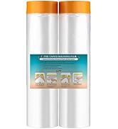LLPT Tape and Drape 78.7”(Unfolded) x 66 Ft Each 2 Pack Pre-Taped Masking Film 0.27 Mil Painters ...