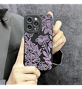 Uioeua Compatible with iPhone 13 Pro Flower Case,Cute Floral Rose Pattern with Camera Protection ...