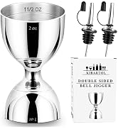 Jigger for Bartending, 2 oz 1 oz Bartender Jigger Stainless Steel, Double Cocktail Jiggers with I...