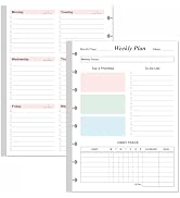 Weekly Planner Undated Refills - Junior Size 53 Sheets/106 Pages Colorful Weekly Planner for 8-Di...