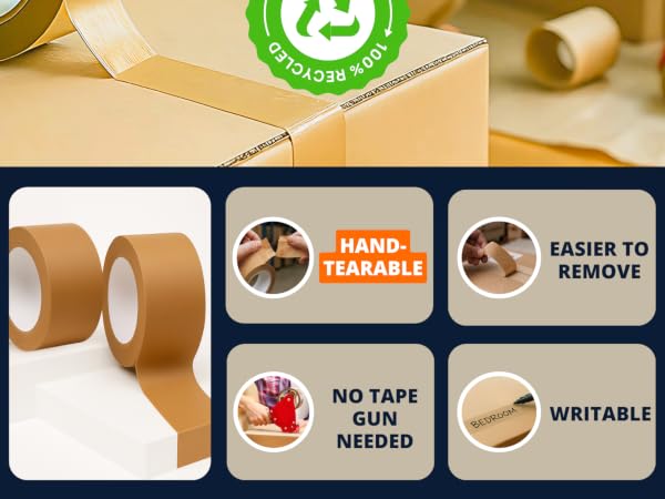 Elasticpack packing tape for moving boxes is hand-tearable