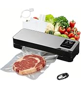 GUMLCOOD Cordless Food Vacuum Sealer Machine, 75Kpa Strong Suction, Rechargeable Dry & Moist Food...