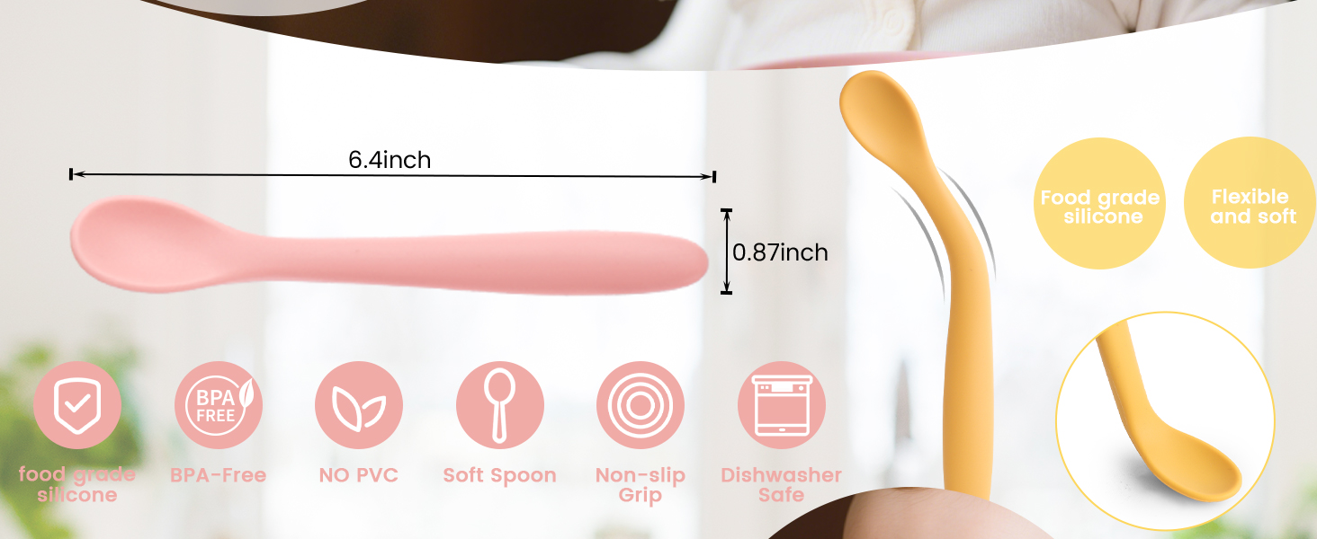 8PCS Silicone Feeding Spoons