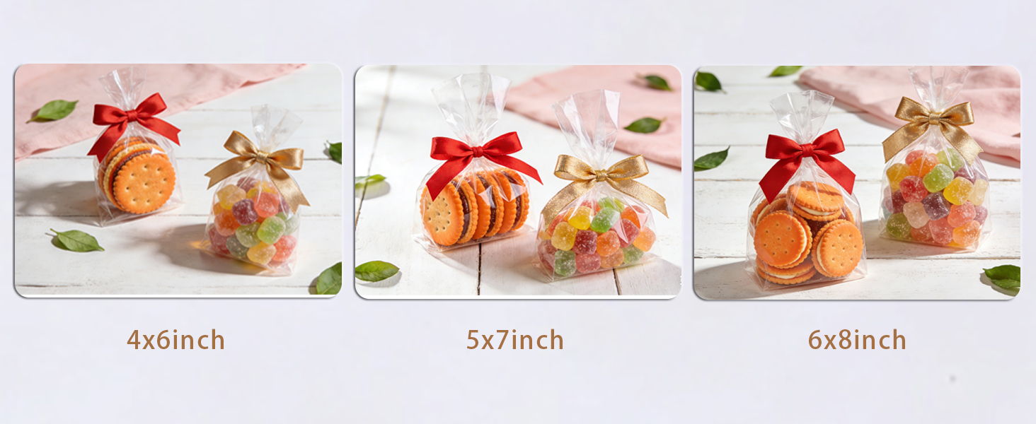 Valentine Treat Bags, 100 Pcs Valentines Cellophane Bags