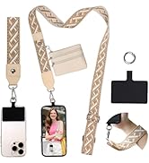 FUVLIFE Phone Lanyard Crossbody Wrist Strap, Adjustable Clip and Go Strap for Phone with Wallet C...