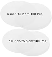 Krijuess 200Pcs Parchment Paper Rounds, Non Stick 6 Inch and 10 Inch Round Parchment Paper for Ba...