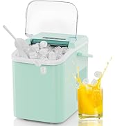 NEWBULIG Ice Makers Countertop with Handle, Portable Ice Machine, 9 Bullet Ice Cubes in 6 Mins, 2...