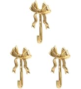 Uonlytech 3pcs Brass Bow Hook Coat Hooks Outdoor Hook Decorative Hooks Wall-Mounted Hook Decorati...