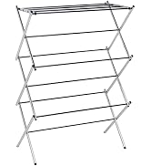 Basics Foldable Portable Metal Clothes Drying Rack for Indoor Air Drying, Energy Saving, 1...