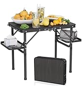 Titanker Folding Camping Table - Small, Portable with 50% Extra Space, Picnic & Beach Table, Car ...