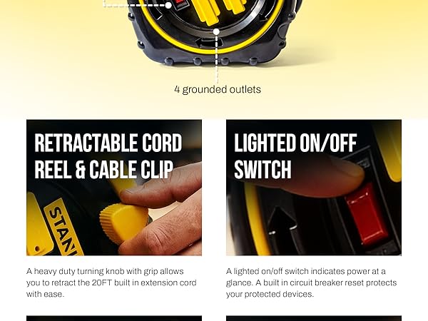 retractable extension cord reel