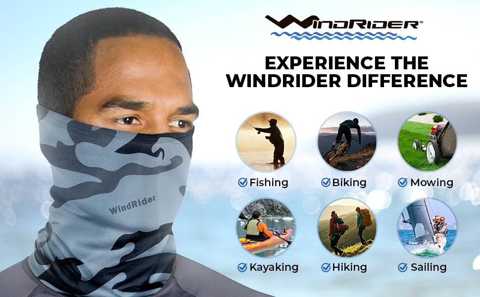 Multi-purpose face cover for sun protection, fishing mask, and neck face mask for all activities