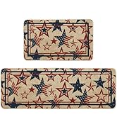 Artoid Mode Stars Independence Day Patriotic 4th of July Kitchen Mats Set of 2, Memorial Day Home...