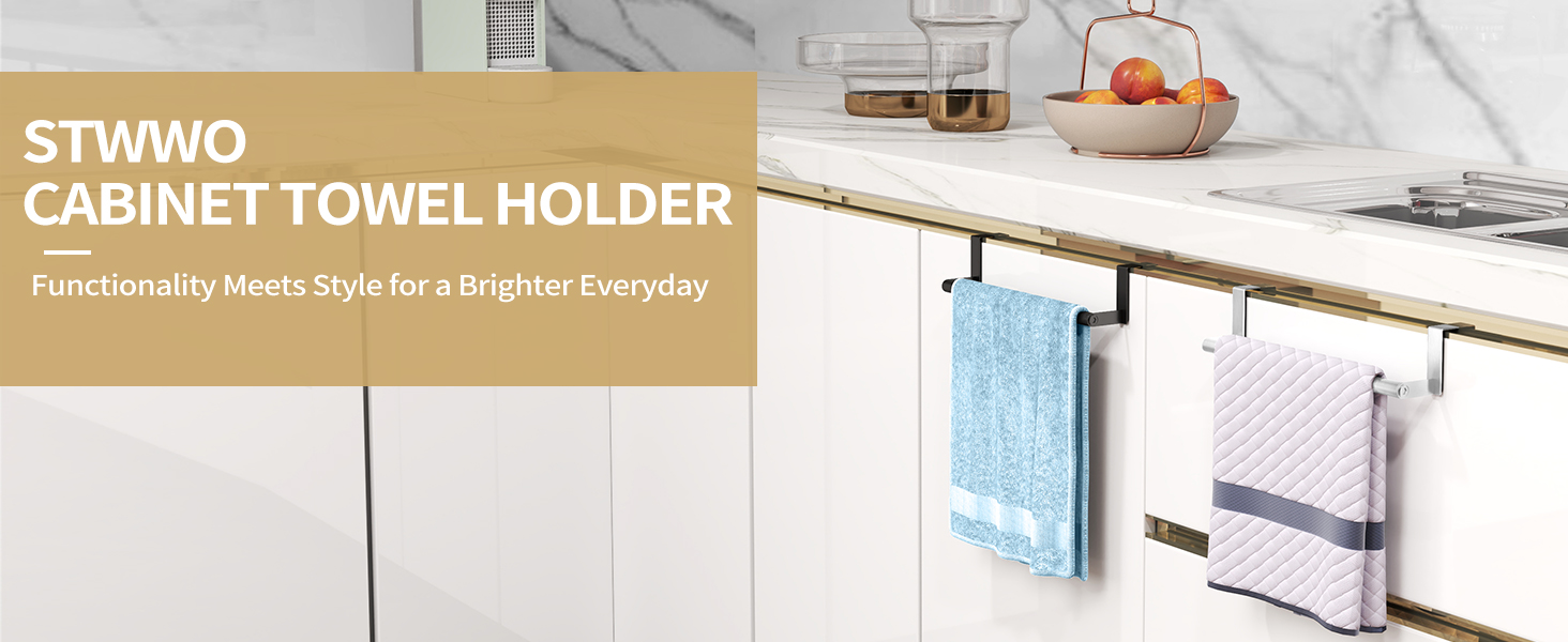 over the cabinet towel holder
