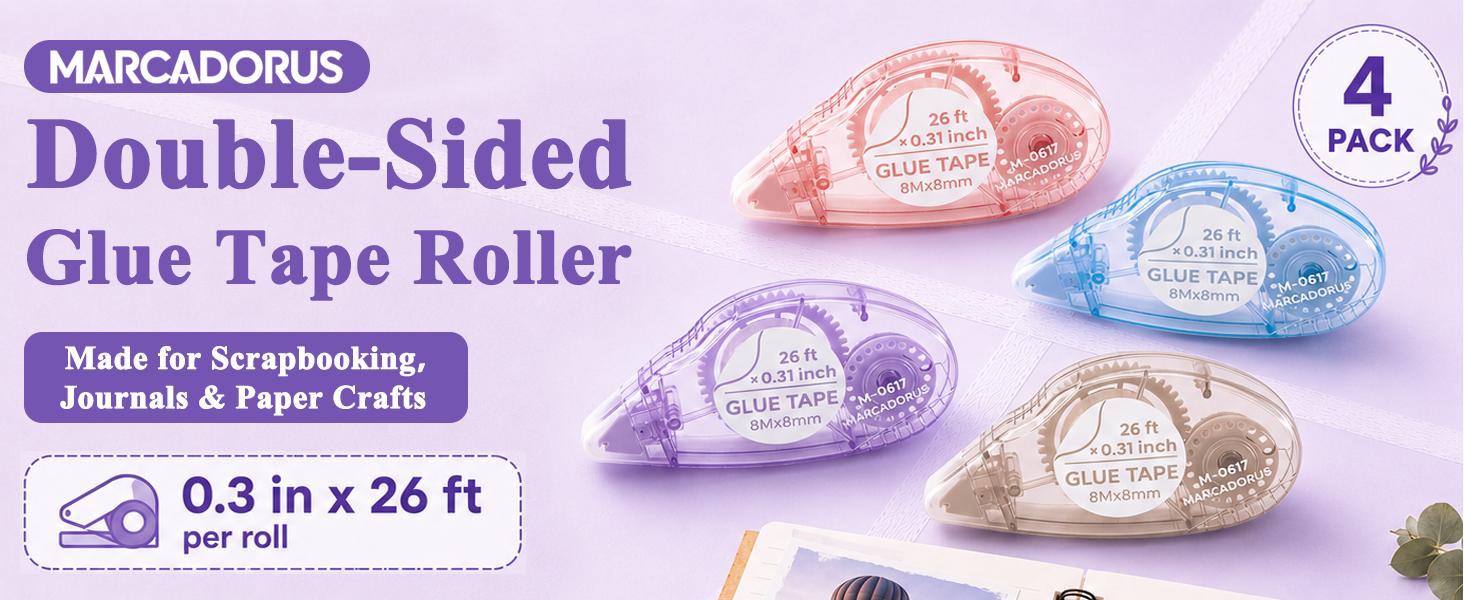 MARCADORUS glue tape roller for scrapbooking and paper crafts