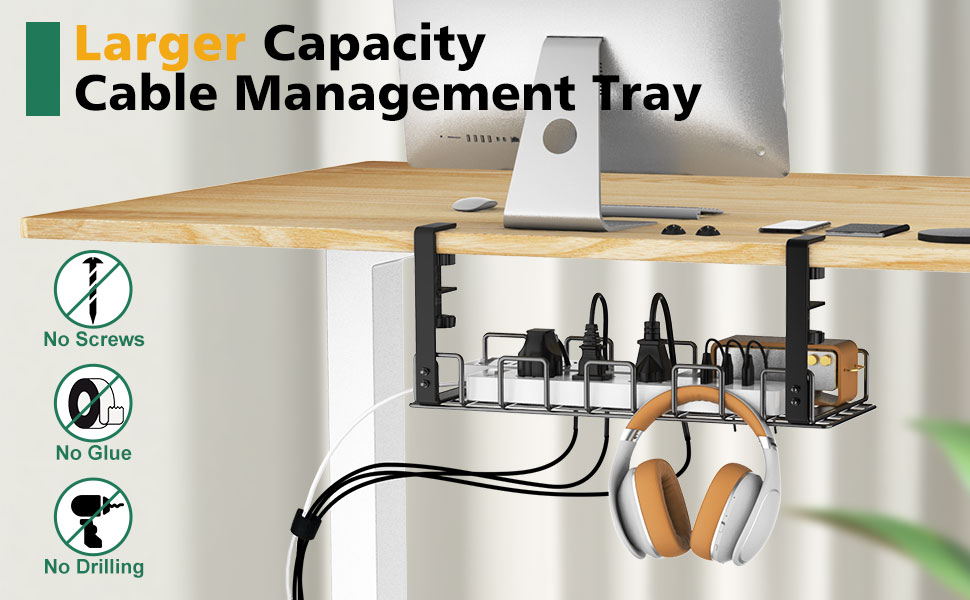 Under Desk Cable Management Tray