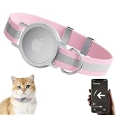 AirTag Cat Collar, Ultra Elastic Cat Tracker Collar with Apple Air Tag Holder, [Lightweight & Scr...