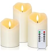 Homemory Flickering Flameless Candles, Realistic LED Candles with Remote and Timer, Real Wax Batt...