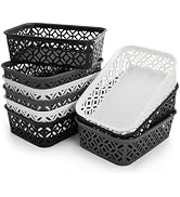 ZEAYEA 9 Pack Small Plastic Storage Basket, Classroom Organizer Baskets for Shelves Desk Drawer, ...