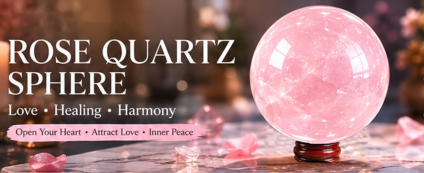 crystal sphere set pink crystal