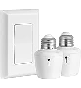 Suraielec Remote Control Light Socket, Wall Mount Switch, E26 E27 Lamp Socket, No Wiring, 100FT R...