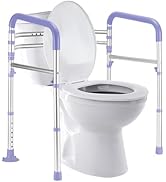 Toilet Safety Rails, Adjustable Toilet Frame for Elderly, Seniors, Handicap & Disabled, Foldable ...