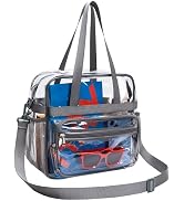 Paxiland Clear Bag for Stadium Events, 12x6x12 Inches Clear Tote Bag with Detachable Strap for Sp...