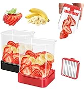 2 Pack Fruit Slicer Cup for Strawberry, Banana, Hard-Boiled Egg - Detachable Cutter with Push Pla...