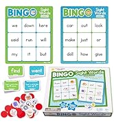 Sight Words Bingo Game for Kindergarten, Learn to Read Sight Word Cards, Word Games for Kids Ages...
