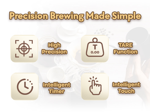 Rechargable Coffee Scale precision brewing made simple tare function intelligent timer touch
