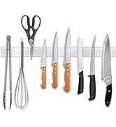 Ninonly 16 Inch Magnetic Knife Strip, Premium Stainless Steel Wall Mounted Kitchen Knives Bar,Spa...
