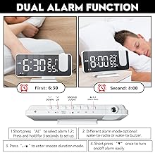 Dual Smart Alarm with Projection on Ceiling