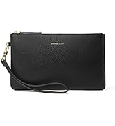 DORIS&JACKY Small Leather Wristlet Clutch Purse for Women Slim Designer Wallet and Cellphone Pouc...