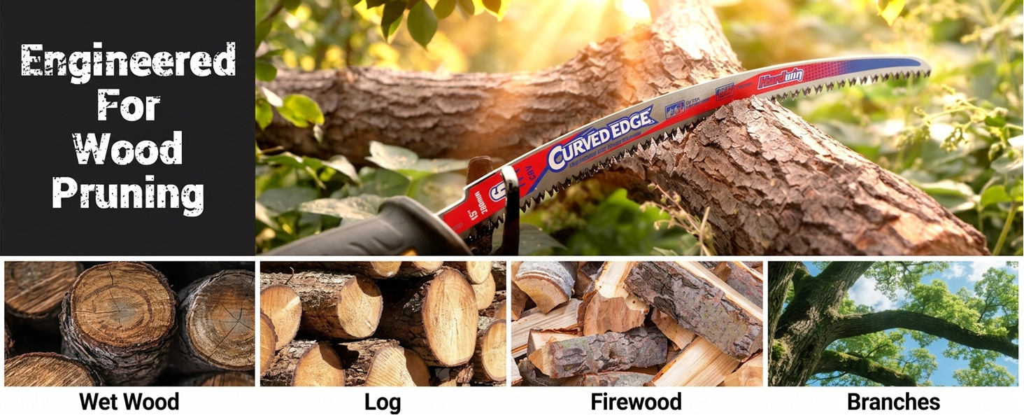 Engineered for wood pruning: ideal for wet wood, logs, firewood, branches, and more.