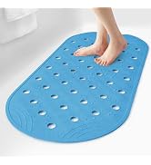 SelfSuite Rubber Bathtub Mat Shower Mat Non-Slip, 31x14 Inch, Bath Tub Floor Mat with Suction Cup...