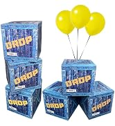 6 Pcs Video Game Drop Party Boxes Birthday Decorations, 7.5 Inch Video Game Centerpieces Drop Box...
