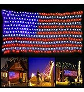 American Flag Lights 420 LED Flag Net Light 4th of July Decorations Flag String Lights of The Uni...