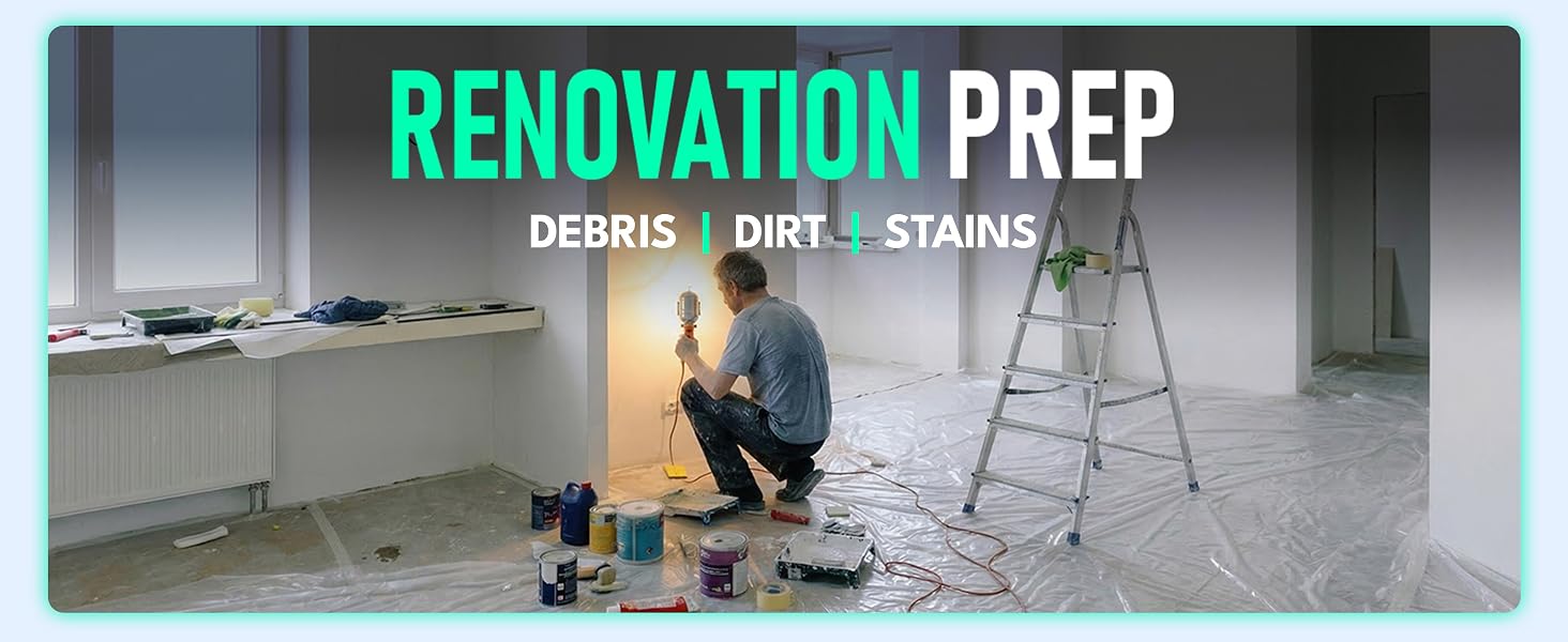 renovation, plastic drop cloth, drop cloth