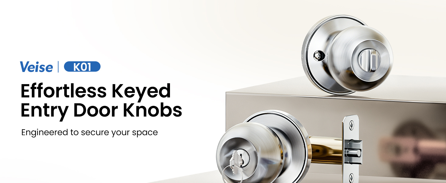 K01 Effortless Keyed Entry Door Knobs for security