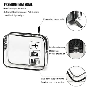 TSA Approved Toiletry Bag With Handle Quart Size Travel Bags For Toiletries Carry On Cosmetic Makeup