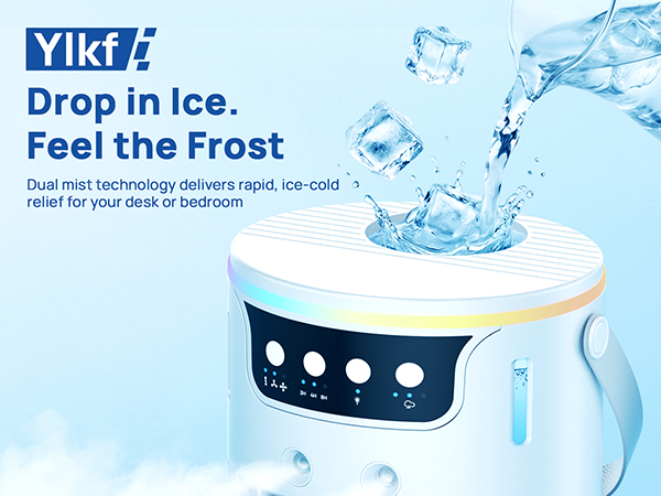 desktop ac for bedroom featuring dual mist and ice drop cooling