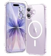 toushion 3 in 1 for iPhone 17 Case Clear,Fits MagSafe, Not Yellowing, Screen Protector*1 Camera L...