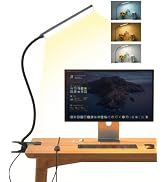 MONGERY Eye-Caring Adjustable LED Reading Clamp Desk Lamp with 48 LEDs Flexible Neck, 3 Color Mod...
