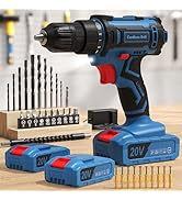 Cordless Drill, 20V Power Drill, Double 2000mAh Power Pack Electric Drills, Cordless Drills with ...
