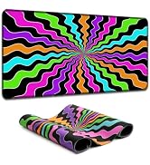 Simpkeely Blacklight Wavy Large Gaming Mouse Pad for Desk, Keyboard Mat | 31.5" x 11.8" Extended ...
