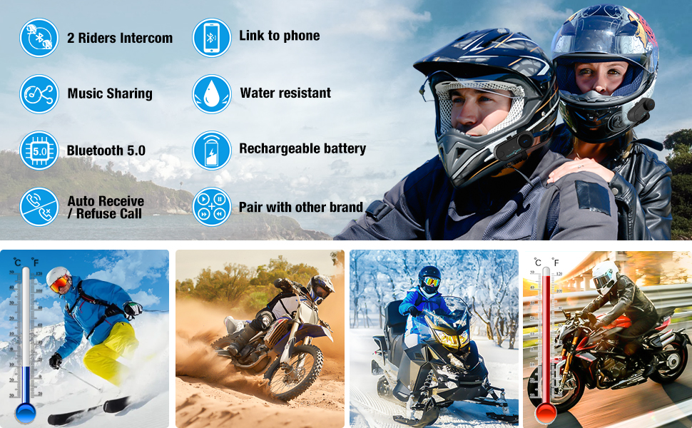Motorcycle bluetooth headset For Helmet