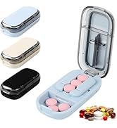 Pill Cutter Splitter for Small and Tiny Pills, Larger Pills, Adjustable 1/2 1/4 Splitter with Imp...