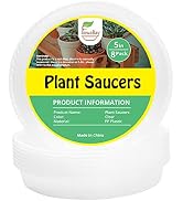 FowaBay 8 Pack of 5'' Clear Plant Saucer Drip Trays, Plant Tray for Indoor and Outdoor Plants, Th...
