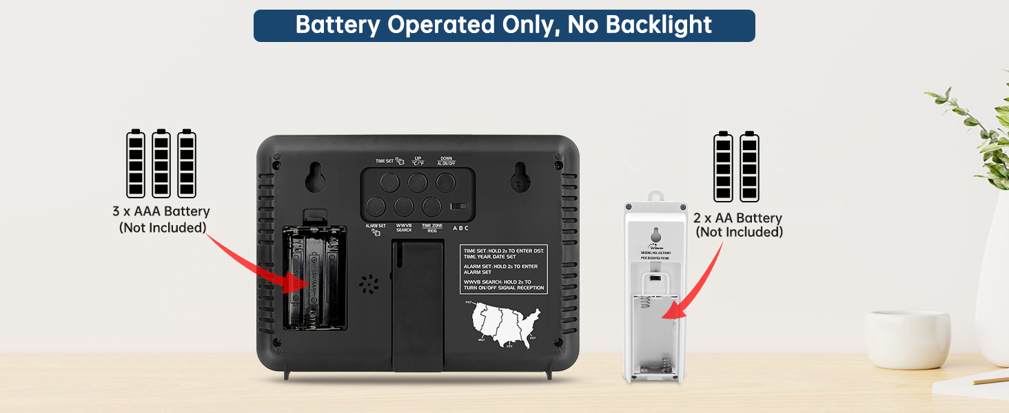 atomic wall clock battery operated