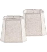 GO&SO 13 Inch Square Lamp Shades Medium,2 Pack Beige Linen Table Lamp Shade 10